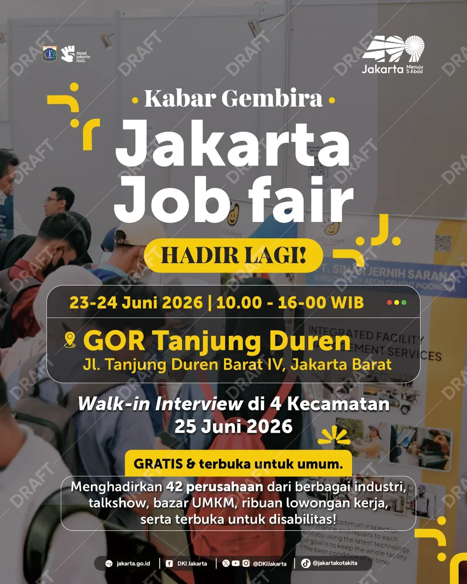 Job Fair Kabupaten Pesisir Selatan 2026 (Suku Dinas TKTE Wilayah Kabupaten Pesisir Selatan Barat) : 23-24 Juni 2026